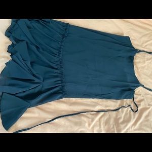 Black ruffle dress with belt